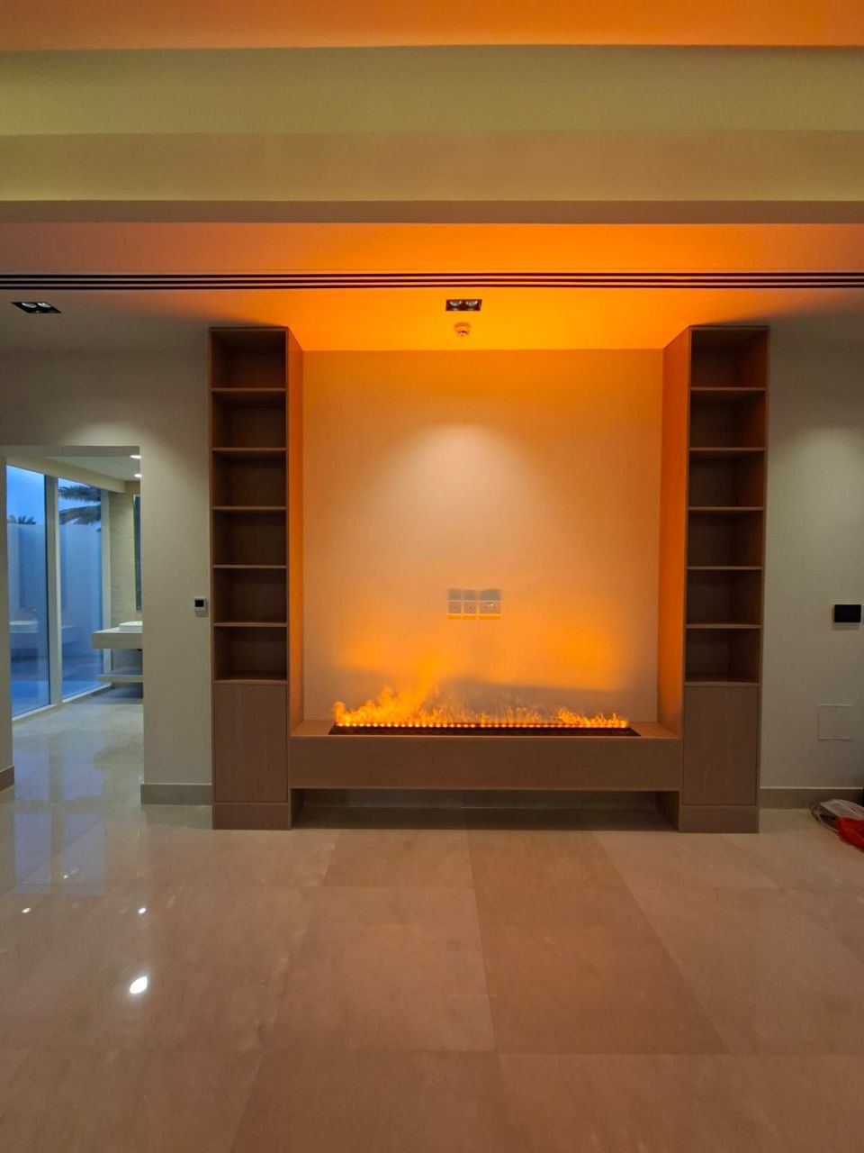 Interior feature wall and lighting by Tech Structure